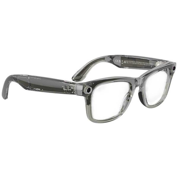 Смарт-окуляри Ray-Ban Meta Wayfarer Gen 2 Large Shiny Transparent Grey Frame/Clear to Sapphire Transitions Lenses (RW4012 6840MF 53-22)