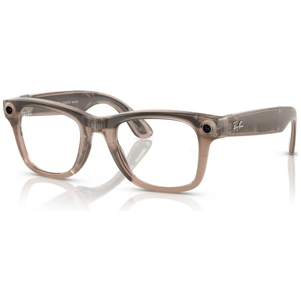 Смарт-окуляри Ray-Ban Meta Wayfarer Large Clear/Watermelon Red Transitions (RW4008 6705P5 53-22)