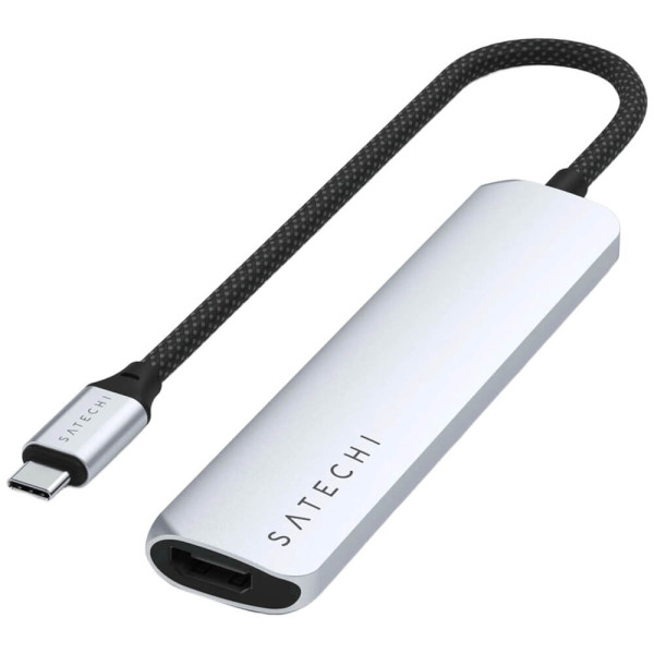 Хаб Satechi 6-in-1 USB-C Slim Multiport Adapter 4K Silver (ST-P6SS)