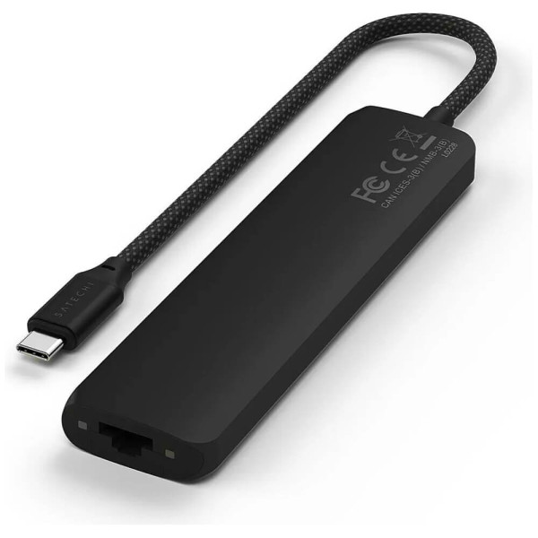 Хаб Satechi 7-in-1 USB-C Slim Multiport 4K with Ethernet Black (ST-P7SK)