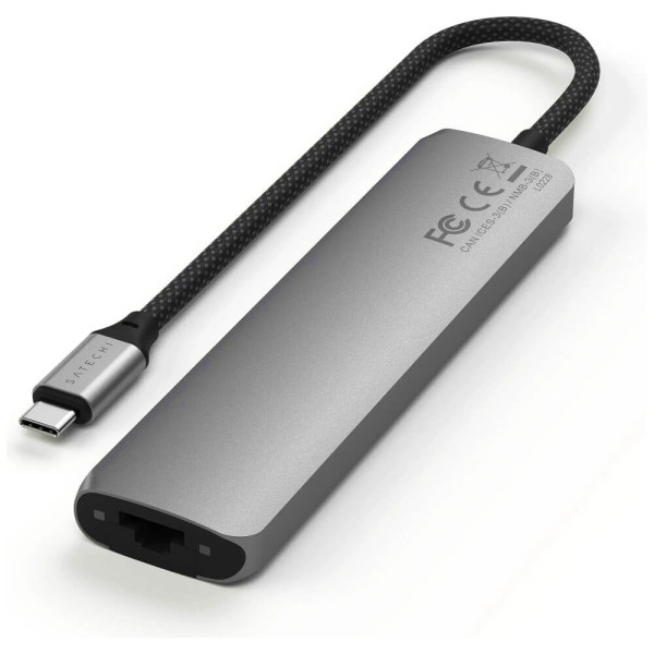 Хаб Satechi 7-in-1 USB-C Slim Multiport 4K with Ethernet Space Grey (ST-P7SM)