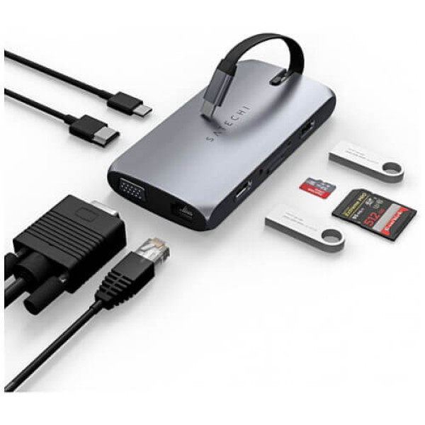 Перехідник Satechi Aluminum USB-C On-the-Go Multiport Adapter Space Grey (ST-UCMBAM)