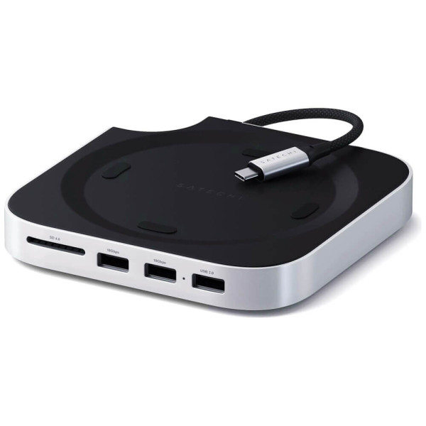 Підставка-хаб Satechi Mac Mini M4 Stand & Hub with SSD Enclosure Silver (ST-GNMMES)