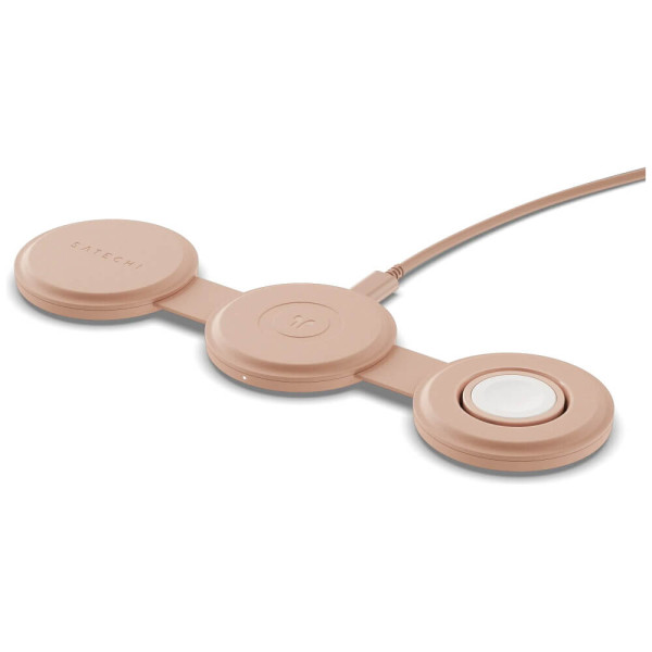 Бездротовий зарядний пристрій Satechi OntheGo 3-in-1 Wireless Charger Desert Rose (ST-QTG31R)