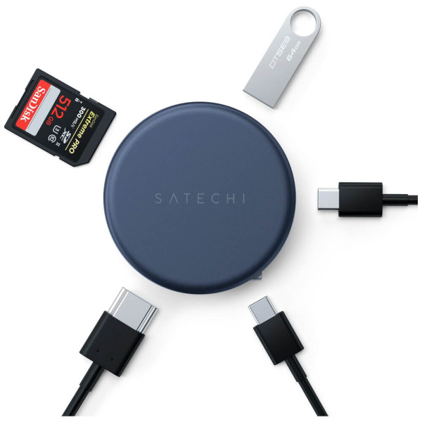 Адаптер Satechi OntheGo 5-in-1 USB-C Multiport Adapter Indigo (ST-POTG5B)