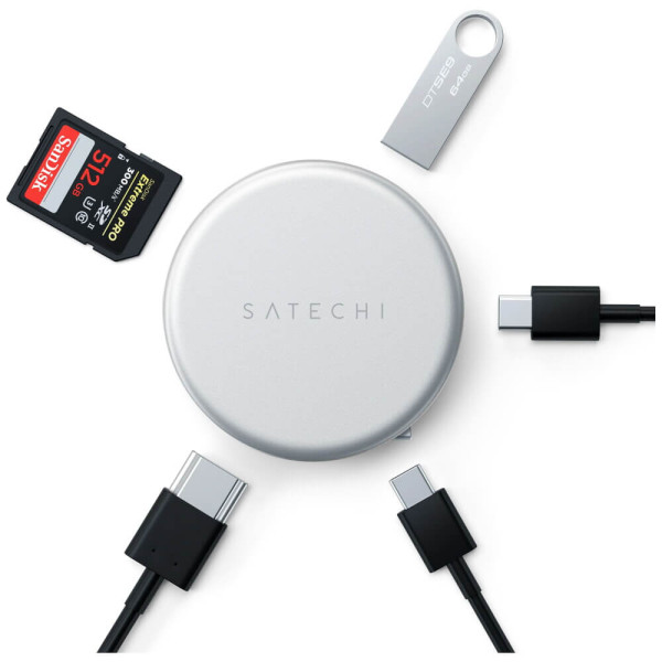 Адаптер Satechi OntheGo 5-in-1 USB-C Multiport Adapter Silver (ST-POTG5S)