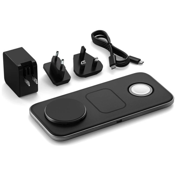 Бездротовий зарядний пристрій Satechi Trio Qi2 Wireless Charging Pad Space Grey (ST-QTPM-EA)