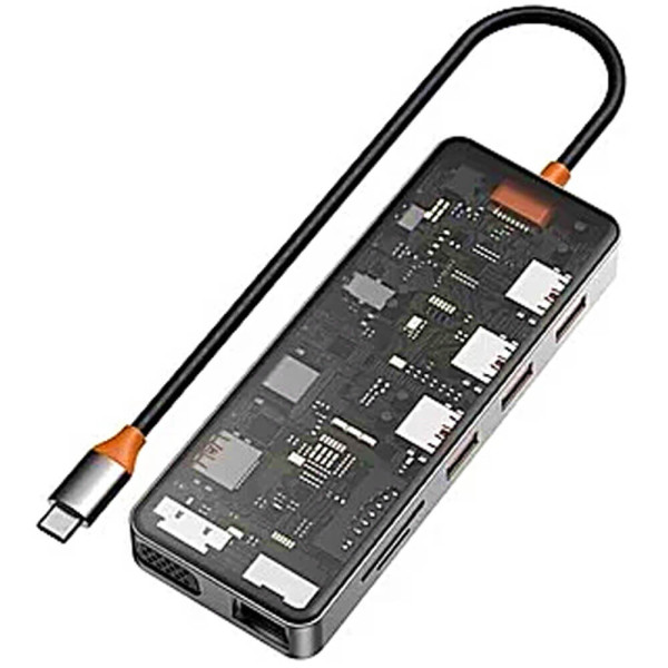 Хаб WIWU USB-C 12in1 Cyber Hub Series Space Gray
