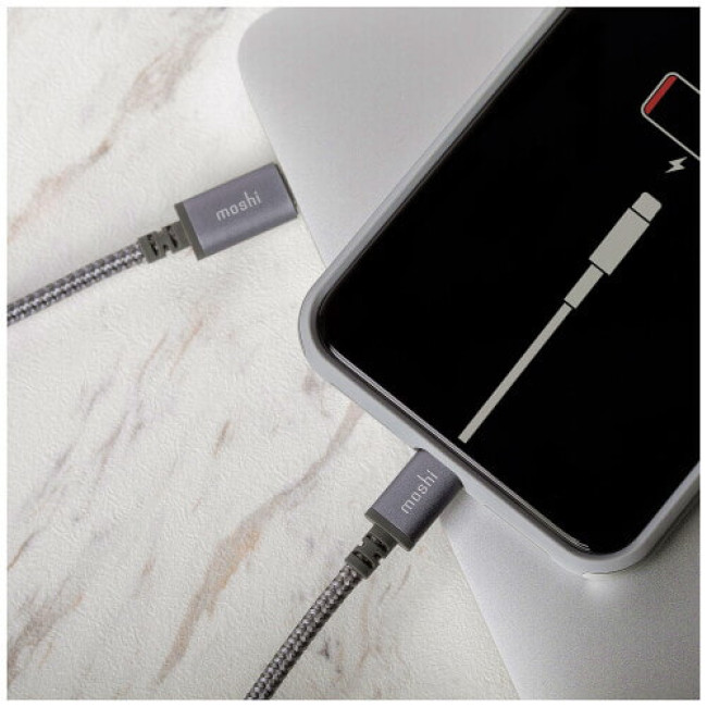 Кабель Moshi Integra™ USB-C Cable with Lightning Connector 1.2 m Titanium Gray (99MO084041)