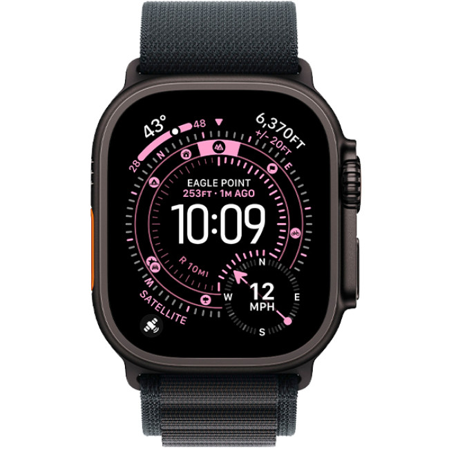 Apple Watch Ultra 3 Black Titanium Case with Black Alpine Loop Small (MF0Q4)