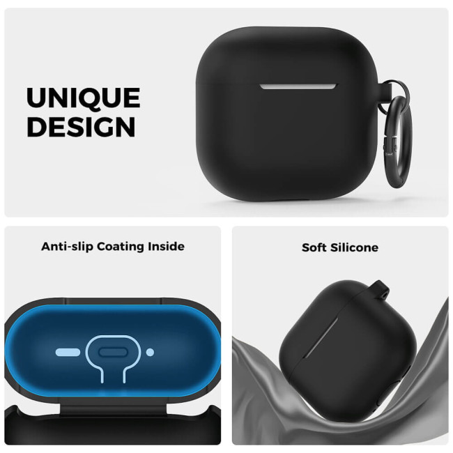 Чохол AhaStyle Silicone Case for Airpods 4 Black (CP-196-BK)