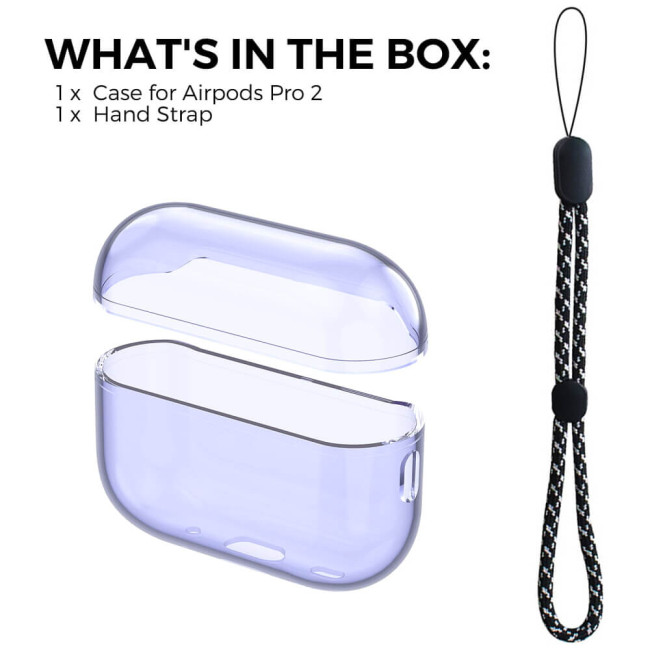 Чохол AhaStyle Transparent TPU Case for Airpods Pro 2 with strap Purple (CP-WG94-J-CPE)