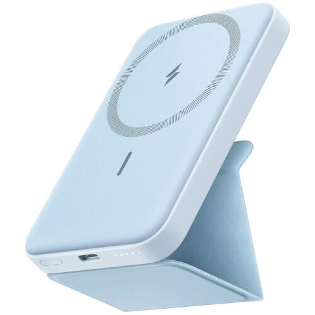 Додатковий акумулятор Anker 622 Magnetic Wireless Charger MagGo with Stand 5000mAh Misty Blue (A1611631)