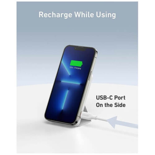 Зовнішній акумулятор Anker 622 Magnetic Wireless Portable Charger 5000mAh Dolomite White (A1614)