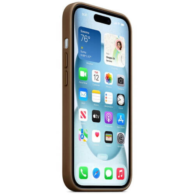 Чохол-накладка Apple iPhone 15 Plus FineWoven Case with MagSafe Taupe (MT473)