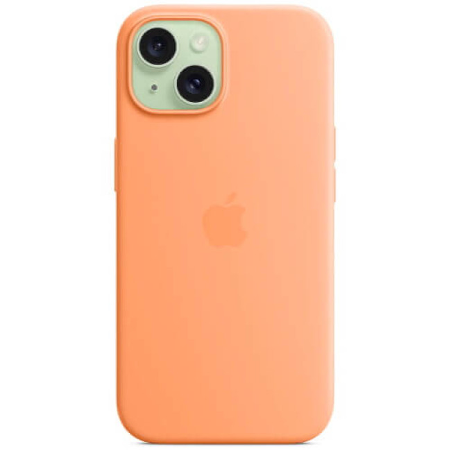 Чохол-накладка Apple iPhone 15 Silicone Case with MagSafe Orange Sorbet (MT0W3)