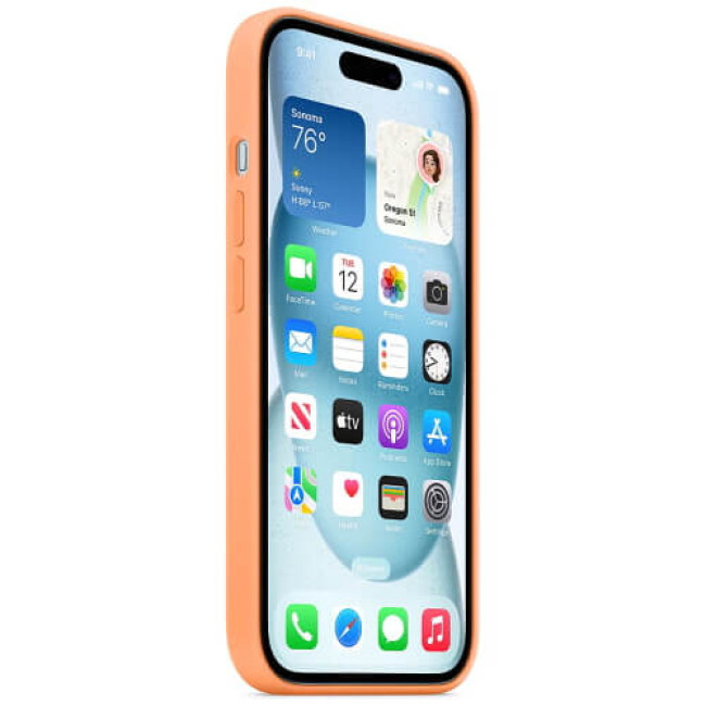 Чохол-накладка Apple iPhone 15 Silicone Case with MagSafe Orange Sorbet (MT0W3)