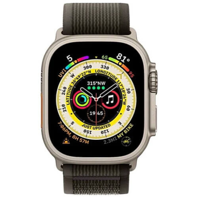 Ремінець Apple Watch 49mm Trail Loop Black/Gray S/M (MQEP3)