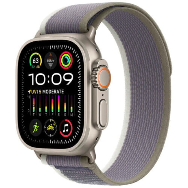 Ремінець Apple Watch 49mm Trail Loop Green/Gray M/L (MT603)