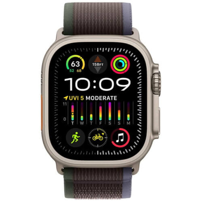 Ремінець Apple Watch 49mm Trail Loop Blue/Black S/M (MT613)