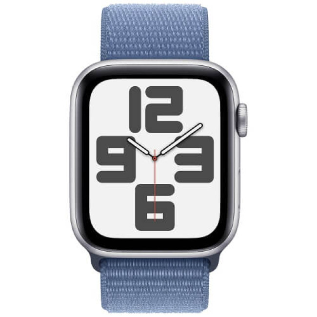 Apple WATCH SE GPS + Cellular 40mm Silver Aluminum Case with Winter Blue Sport Loop (MRGP3)