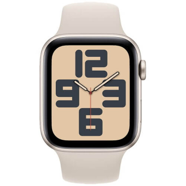Apple WATCH SE GPS + Cellular 44mm Starlight Aluminium Case with Starlight Sport Band M/L (MRGW3)