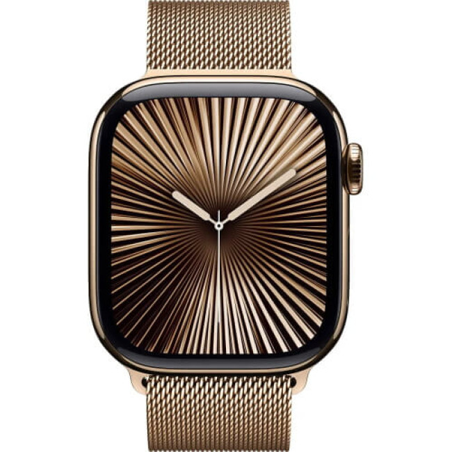 Apple Watch Series 10 42mm Gold Titanium Case with Gold Milanese Loop (MX083)