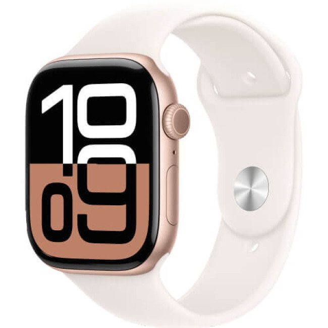 Apple WATCH Series 10 GPS + Cellular 42mm Rose Gold Aluminium Case with Light Blush Sport Band S/M (MWX93)