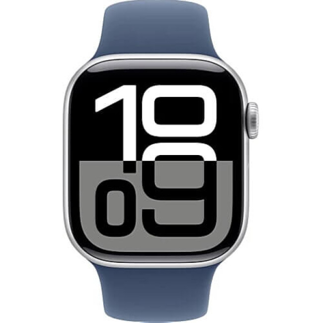 Apple WATCH Series 10 GPS + Cellular 42mm Silver Aluminium Case with Denim Sport Band M/L (MWX43)