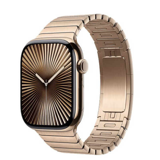 Apple Watch Series 10 42mm Gold Titanium Case with Link Bracelet (MX0N3)