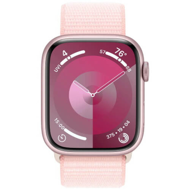 Apple Watch Series 9 GPS + Cellular 45mm Pink Aluminum Case with Light Pink Sport Loop (MRMM3)
