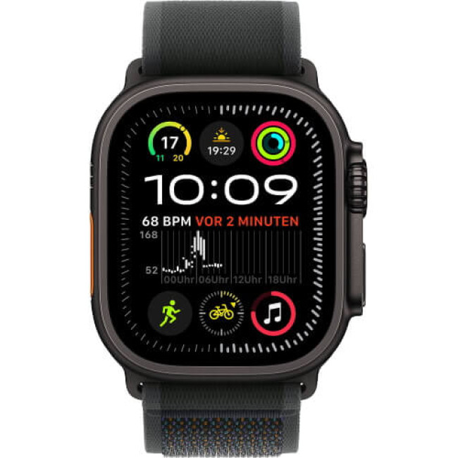 Apple Watch Ultra 2 Black Titanium Case with Black Trail Loop S/M (MX4U3)