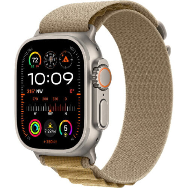 Apple Watch Ultra 2 Natural Titanium Case with Tan Alpine Loop Small (MX4E3)