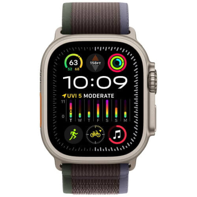 Apple Watch Ultra 2 Titanium Case with Blue/Black Trail Loop M/L (MRF63)