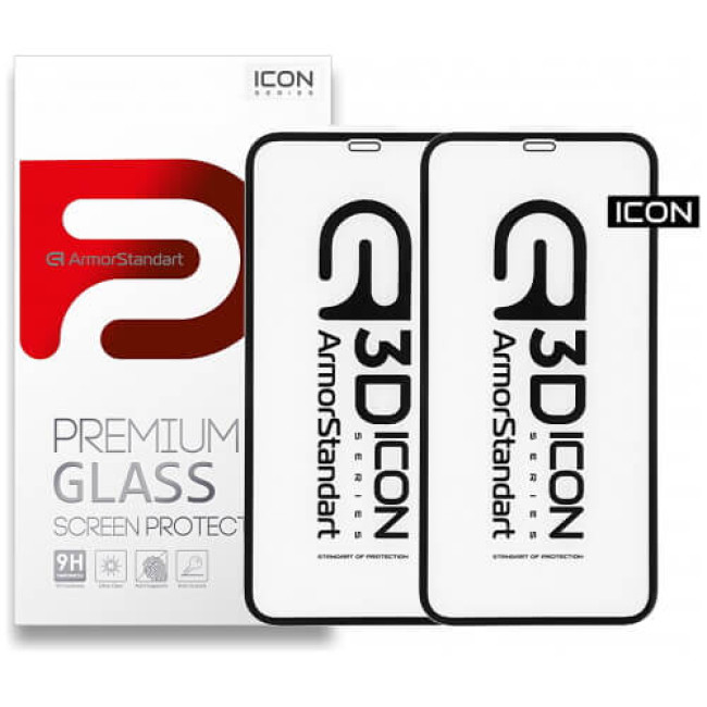 Захисне скло Armorstandart Icon 3D для Apple iPhone 14 Plus/13 Pro Max Black (ARM60000)