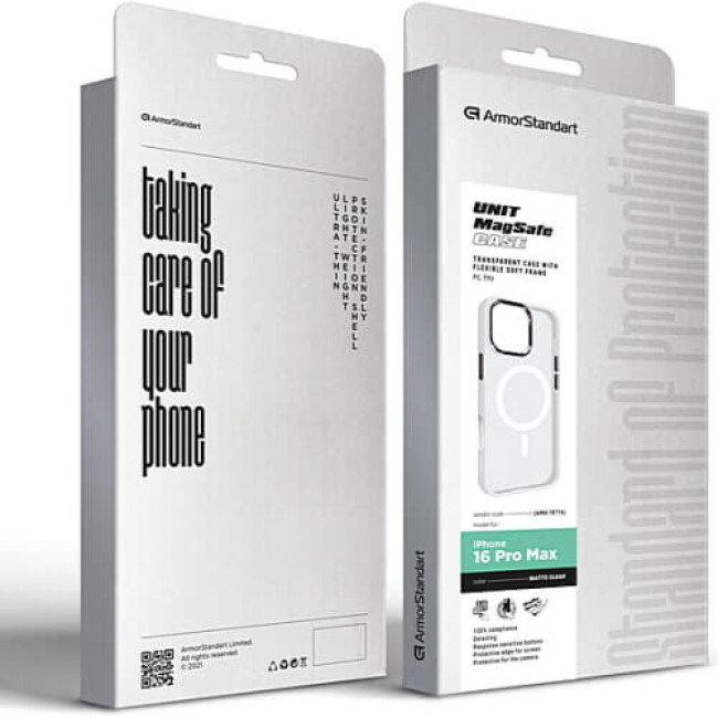 Чохол-накладка ArmorStandart Unit MagSafe для Apple iPhone 16 Pro Max Matte Clear (ARM78716)