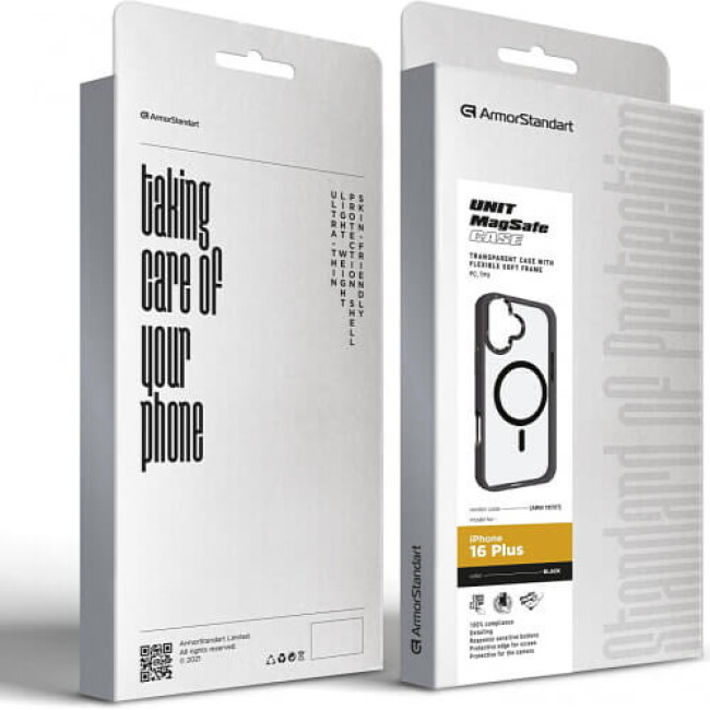 Чохол-накладка ArmorStandart Unit MagSafe для Apple iPhone 16 Plus Black (ARM78707)