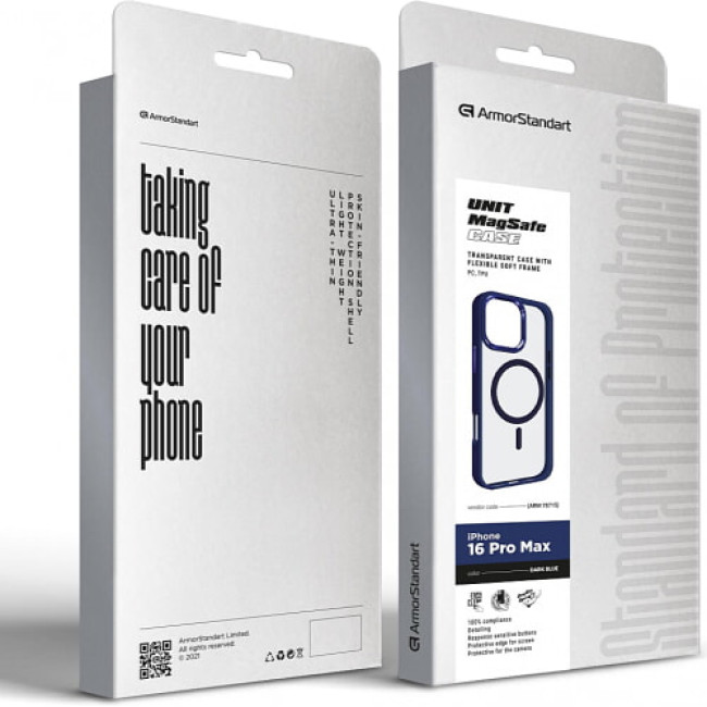 Чохол-накладка ArmorStandart Unit MagSafe для Apple iPhone 16 Pro Max Dark Blue (ARM78715)