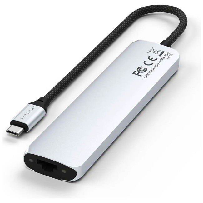 Хаб Satechi 7-in-1 USB-C Slim Multiport 4K with Ethernet Silver (ST-P7SS)