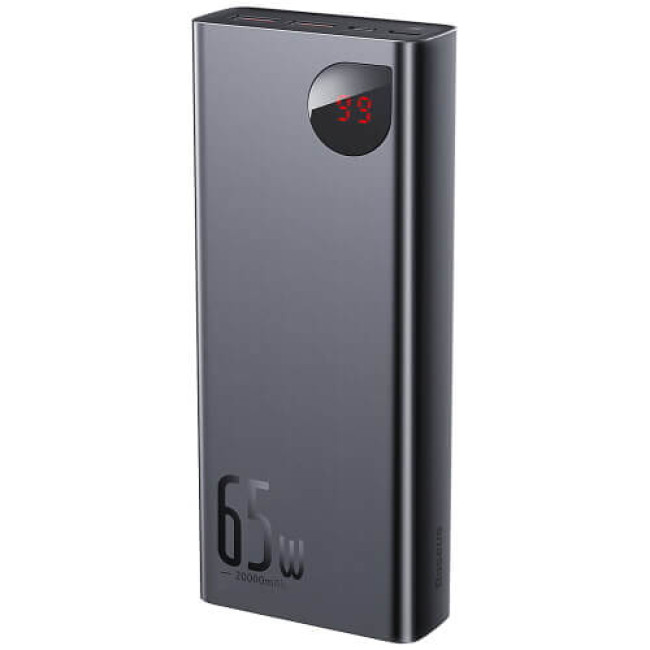 Зовнішній акумулятор Baseus Adaman Metal Digital Display Quick Charge Power Bank 65W 20000mAh Black (PPIMDA-D01)