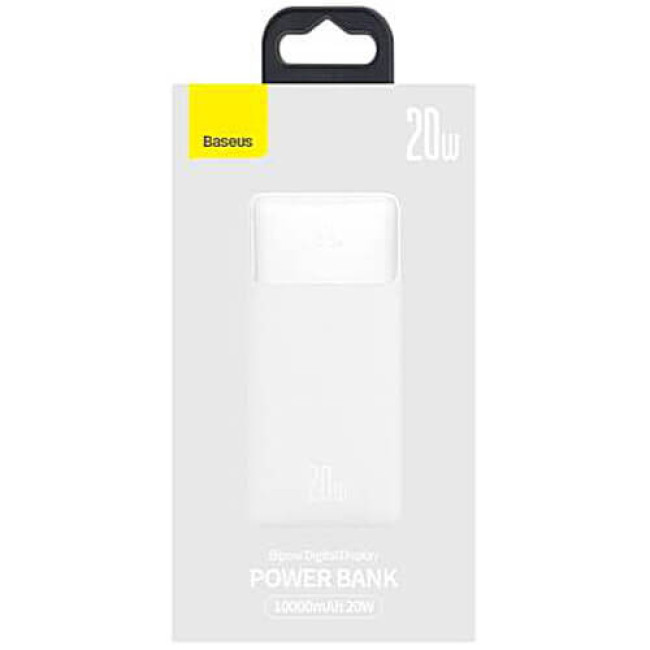 Зовнішній акумулятор Baseus Bipow Digital Display 20W 10000mAh White (PPDML-L02)