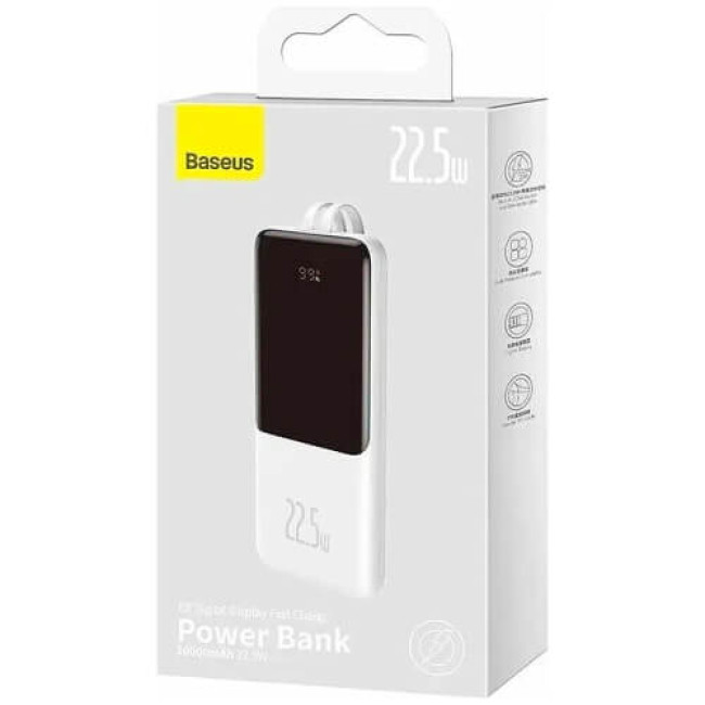 Зовнішній акумулятор Baseus Elf Digital Display 10000mAh 22.5W White (PPJL010002)