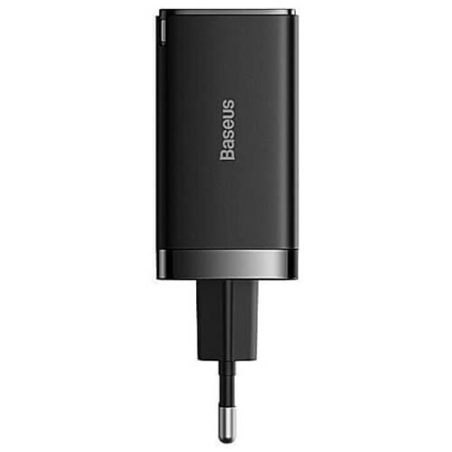 Мережний зарядний пристрій Baseus GaN5 Pro Fast Charger 2C+U 65W Black w/Type-C to Type-C (CCGP120201)
