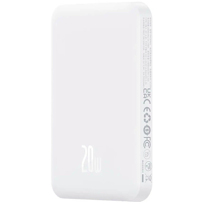 Зовнішній акумулятор Baseus Magnetic Mini Wireless Fast Charge Power Bank 5000mAh 20W White (PPCXM05/P10022106222-00)