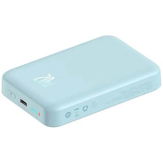 Зовнішній акумулятор Baseus Magnetic Mini Wireless Fast Charge Power Bank 10000mAh 20W Blue (PPCX110103)