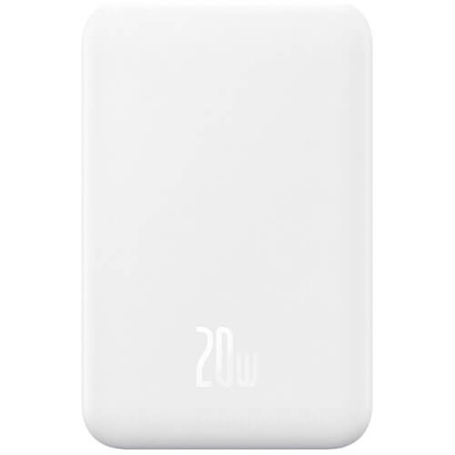 Зовнішній акумулятор Baseus Magnetic Mini Wireless Fast Charge 5000mAh 20W p кабелем Stellar White (P10022107223-00)
