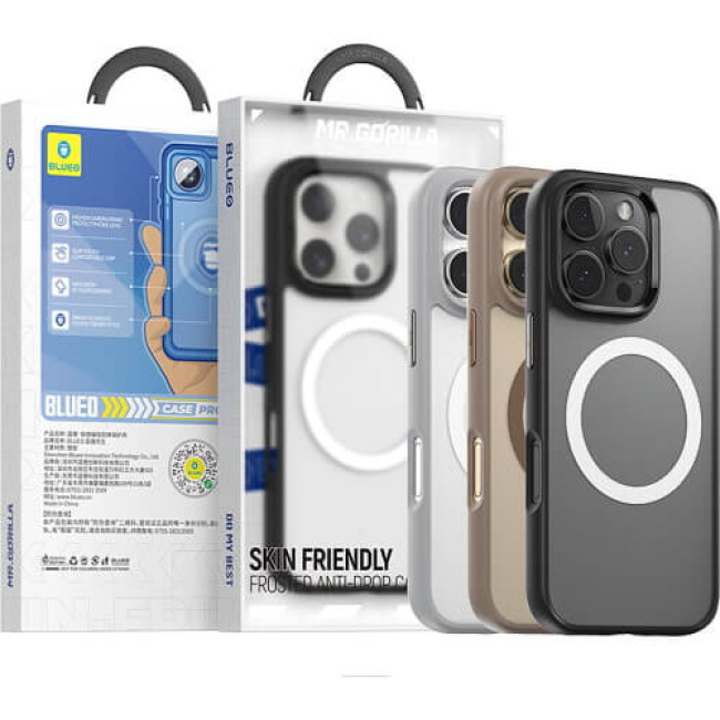 Чохол-накладка Blueo Frosted Anti-Drop Case for iPhone 16 Pro Max with MagSafe Grey (Updated) (BL020-I16PMGRY)