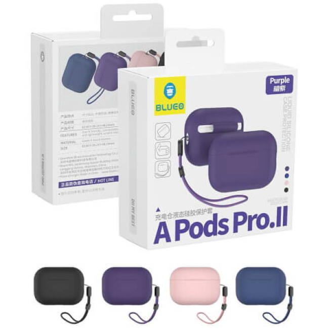 Чохол для навушників Blueo Liquid Silicone Case Airpods Pro 2 Purple (P010PRPL)