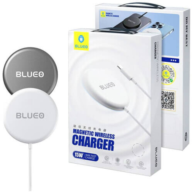 Зарядний пристрій Blueo MagSafe Charger 15W Grey