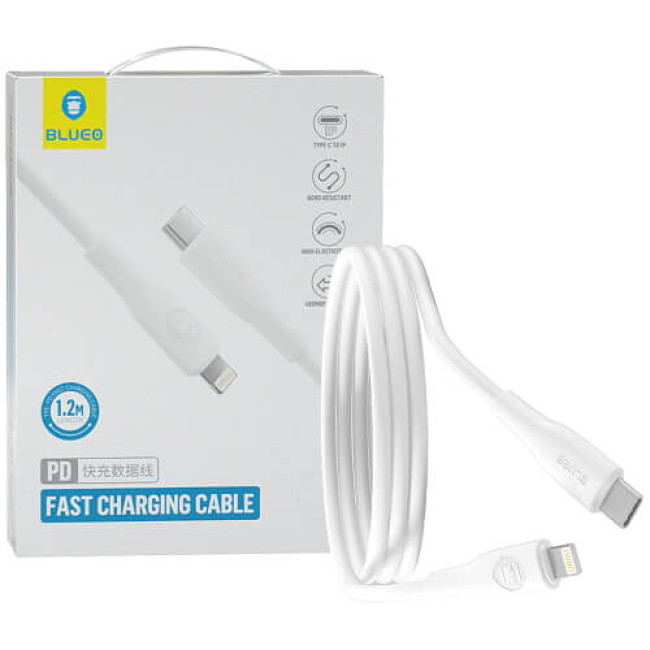 Кабель Blueo TPE·PD Fast Charging USB-C to Lightning Cable White (BC5919-WHT)